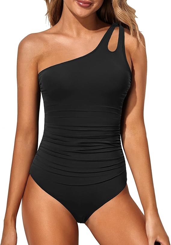 Tummy Control One-Shoulder Swimsuit