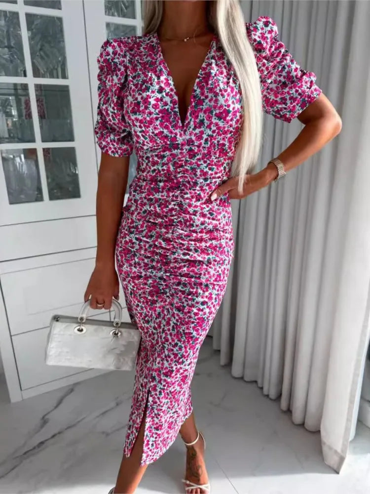 Maya | Boho V-Neck Summer Maxi Dress