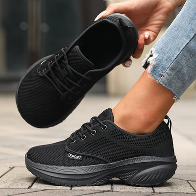 Platform Women Running Shoes Breathable Comfortable Outdoor Camping Running Shoes Minimalist Wide Last Soft Sole Tennis Sneakers