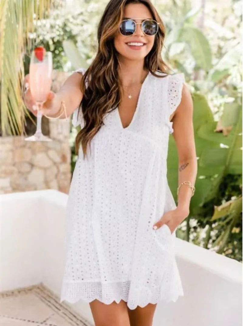 Eviora Luxe |  V-Neck Summer Dress