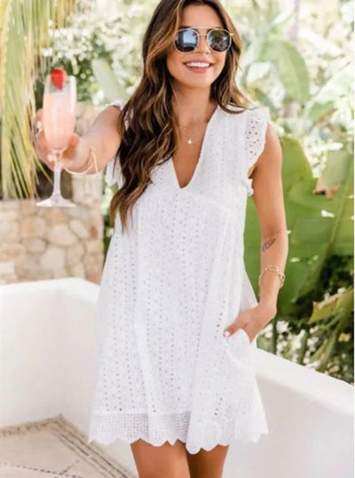Eviora Luxe |  V-Neck Summer Dress