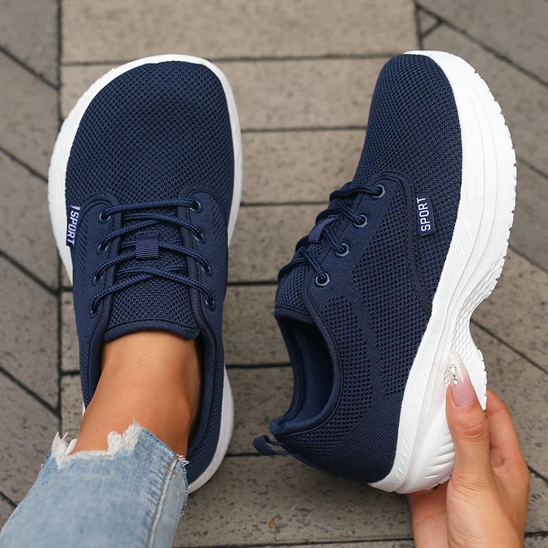 Platform Women Running Shoes Breathable Comfortable Outdoor Camping Running Shoes Minimalist Wide Last Soft Sole Tennis Sneakers