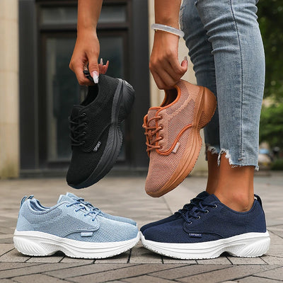Platform Women Running Shoes Breathable Comfortable Outdoor Camping Running Shoes Minimalist Wide Last Soft Sole Tennis Sneakers