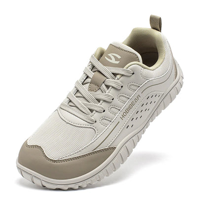 HOBIBEAR Unisex Wide Toe Sneakers Outdoor Travel Breathable Shoes Comfortable Lace Up Walking Sneakers