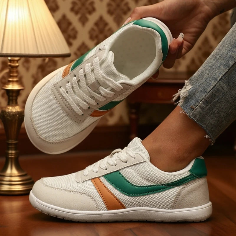 Zapatos de punta ancha para mujer, zapatillas de deporte descalzas, informales, anchas, de lona a la última moda, zapatos planos negros, zapatos para correr de malla transpirable