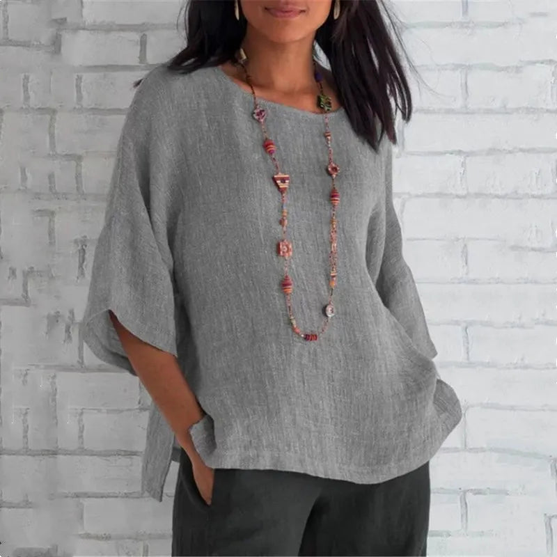 Eviora Luxe | Cotton linen Blouse | (50% Off)