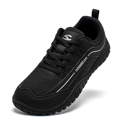 HOBIBEAR Unisex Wide Toe Sneakers Outdoor Travel Breathable Shoes Comfortable Lace Up Walking Sneakers