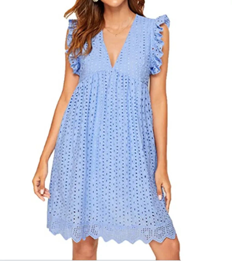 Eviora Luxe |  V-Neck Summer Dress
