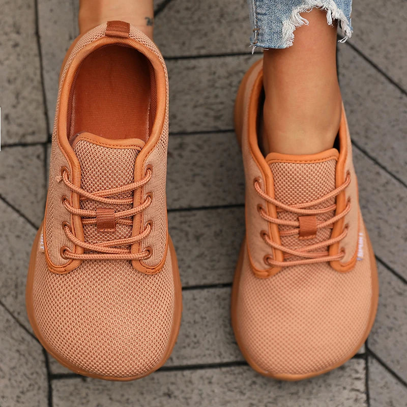 Platform Women Running Shoes Breathable Comfortable Outdoor Camping Running Shoes Minimalist Wide Last Soft Sole Tennis Sneakers