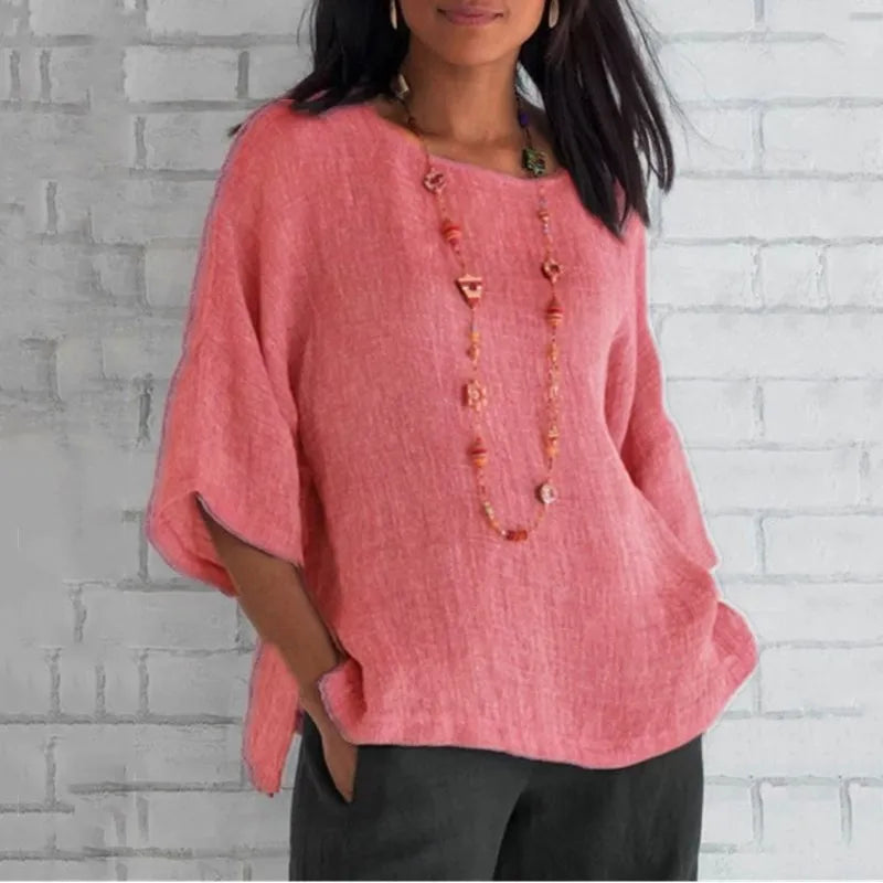Eviora Luxe | Cotton linen Blouse | (50% Off)