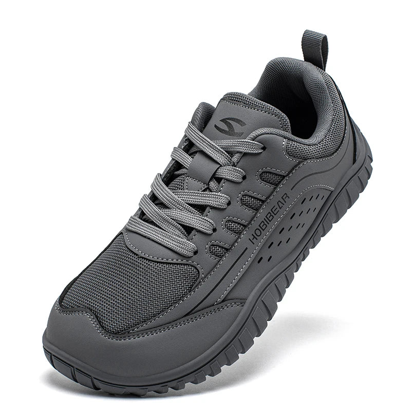 HOBIBEAR Unisex Wide Toe Sneakers Outdoor Travel Breathable Shoes Comfortable Lace Up Walking Sneakers