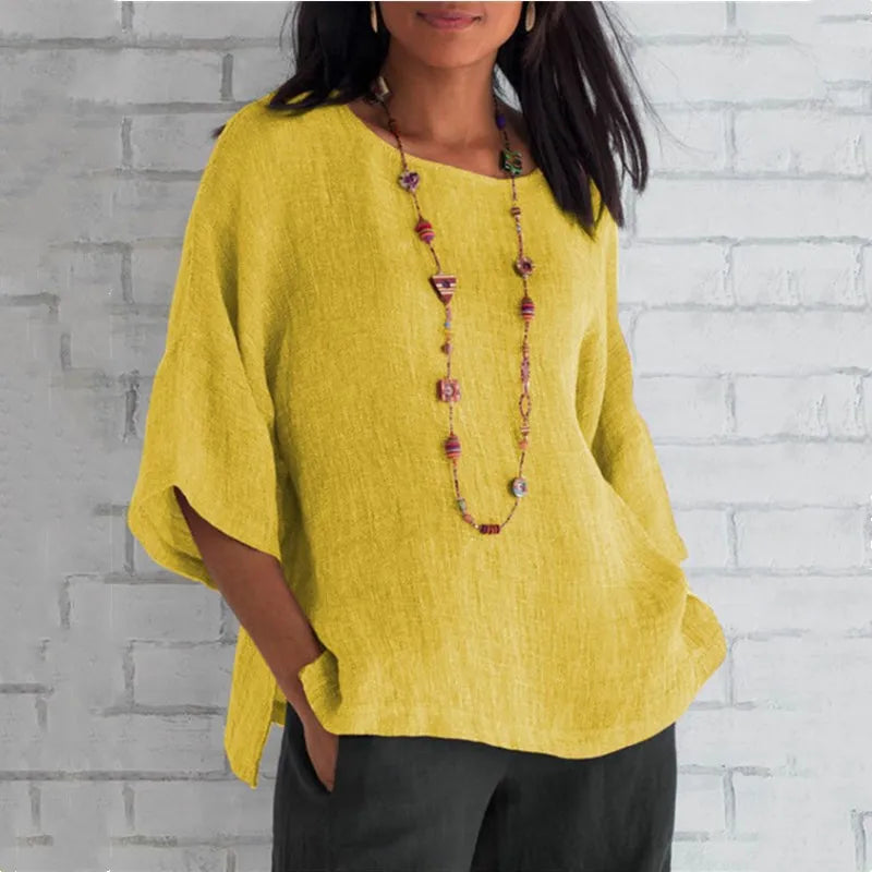 Eviora Luxe | Cotton linen Blouse | (50% Off)