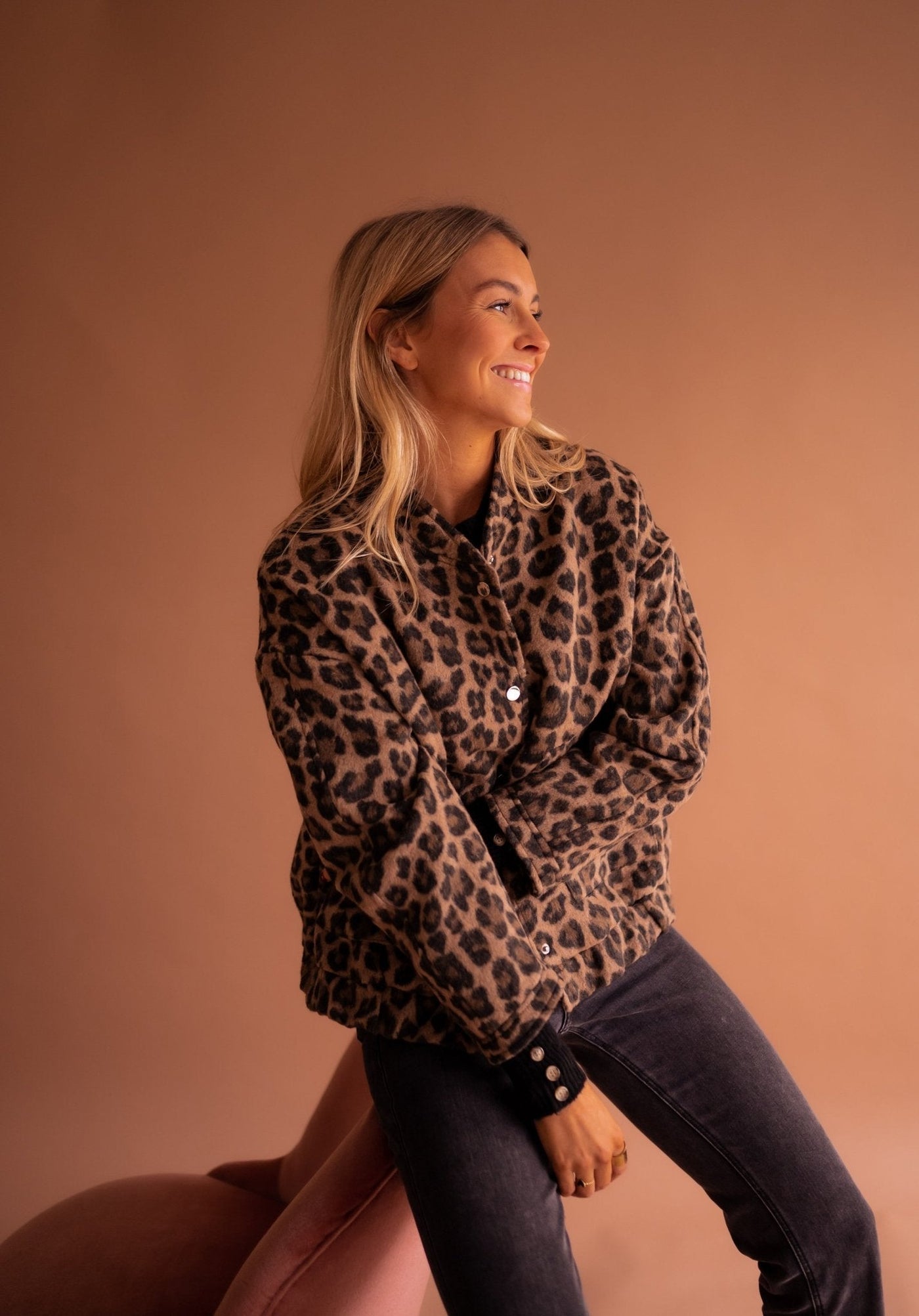 Elle | Trendy Blazer with Leopard Print | 50% OFF