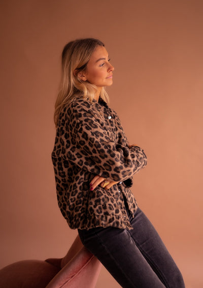 Elle | Trendy Blazer with Leopard Print | 50% OFF