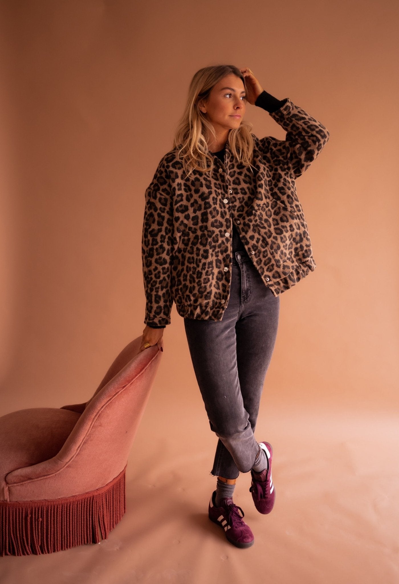 Elle | Trendy Blazer with Leopard Print | 50% OFF