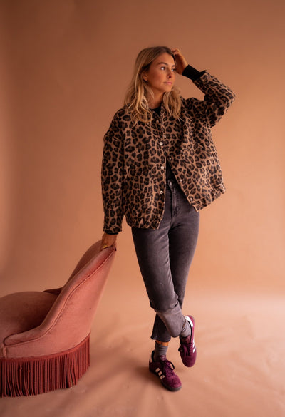 Elle | Trendy Blazer with Leopard Print | 50% OFF