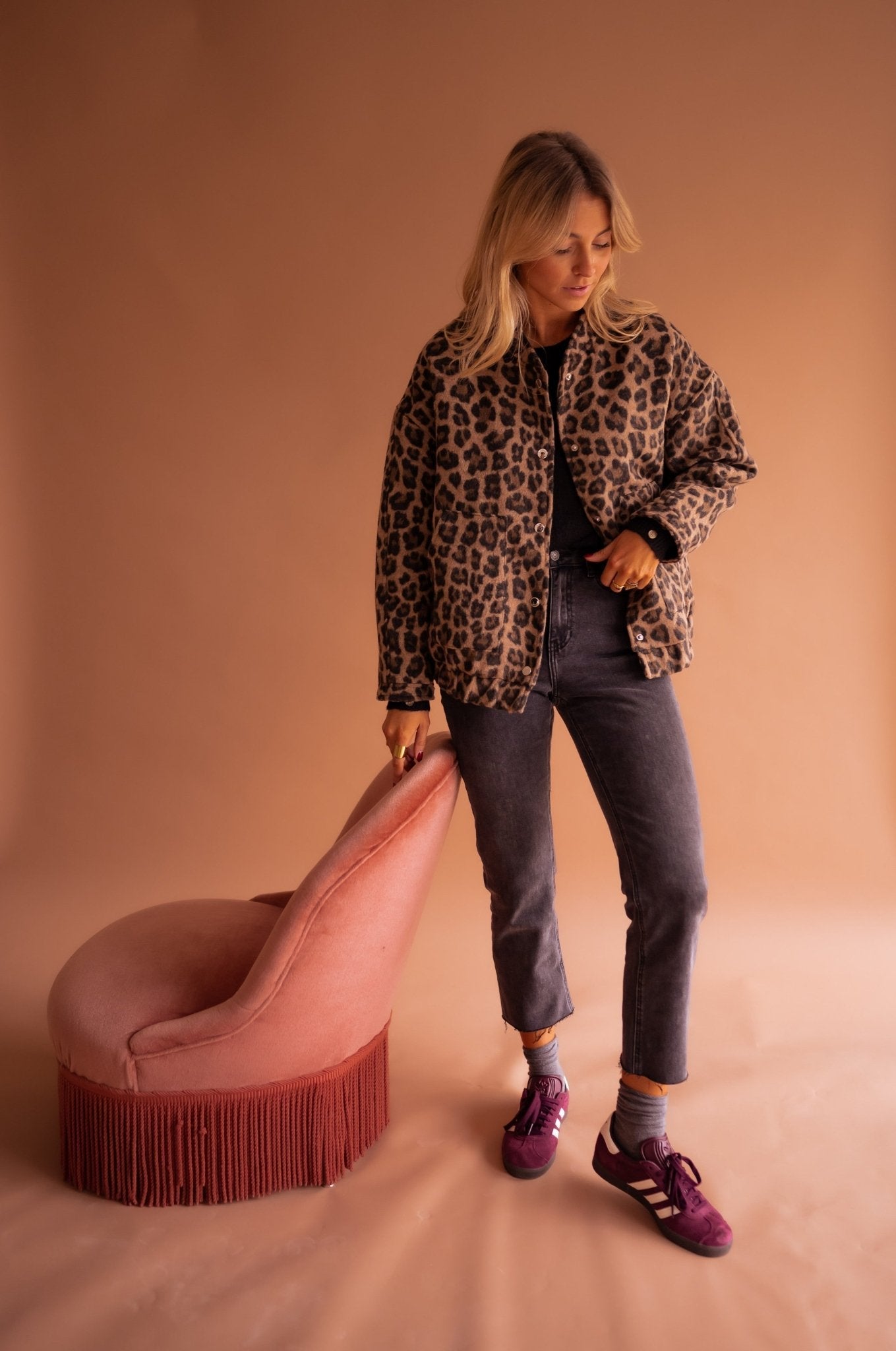 Elle | Trendy Blazer with Leopard Print | 50% OFF
