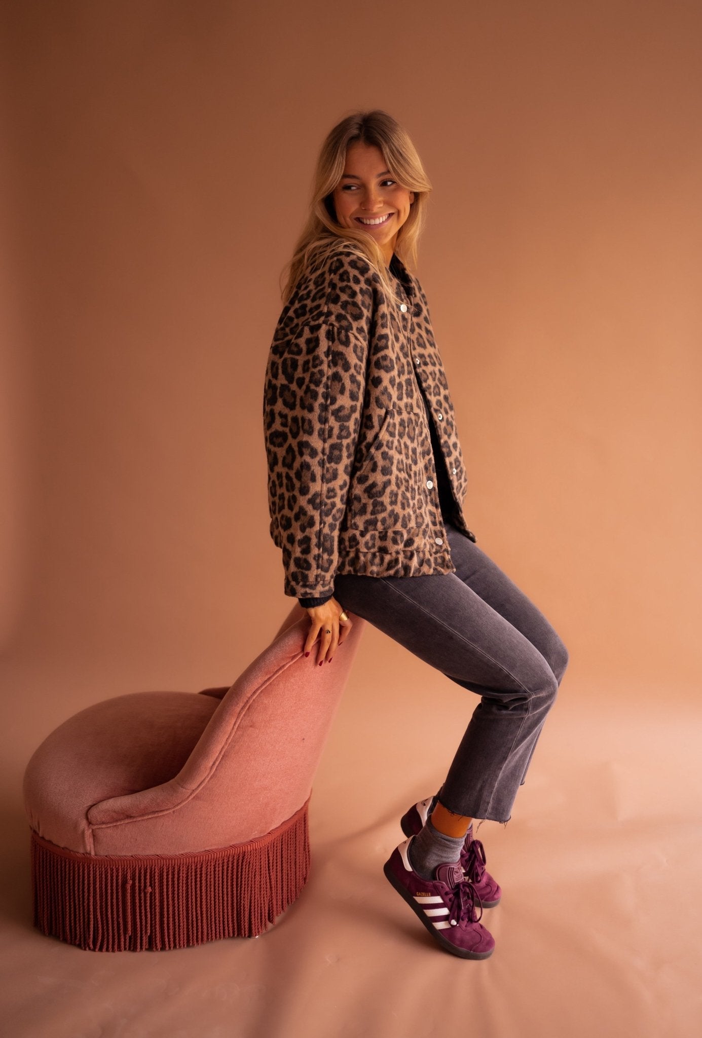 Elle | Trendy Blazer with Leopard Print | 50% OFF