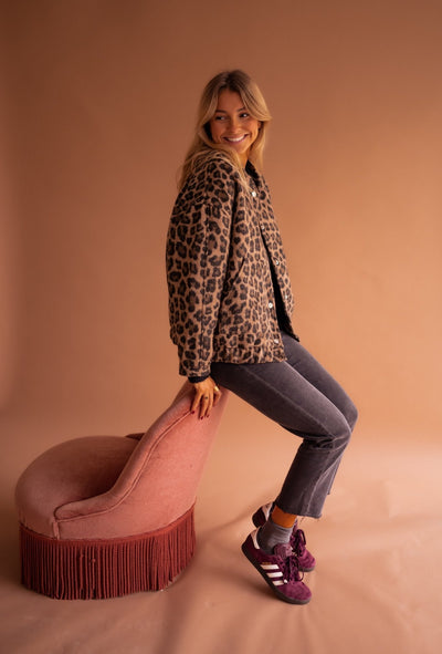Elle | Trendy Blazer with Leopard Print | 50% OFF
